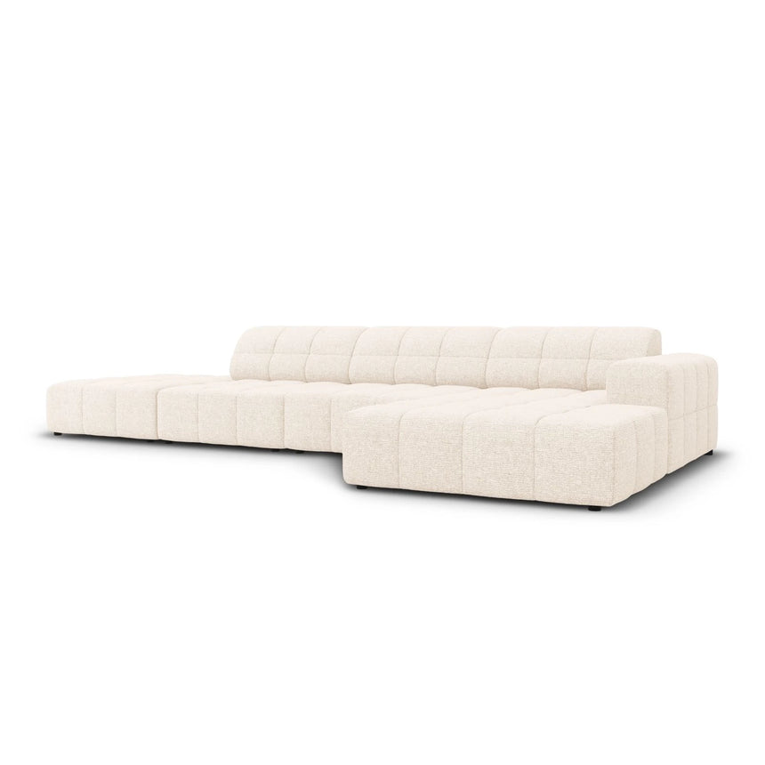 Jennifer 5-Sitzer Ecksofa, Rechte Seite, mit Bezug aus Samt oder Chenille, 341x166 cm – Bild 3
