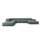 Jennifer 7-Sitzer Panorama-Sofa Links, mit Bezug aus Chenille (Haga 78) in Petrol, 364x262 cm – Bild 1