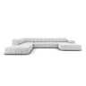 Jennifer 7-Sitzer Panorama-Sofa Links, mit Bezug aus Samt (Bluvel 03) in Silver, 364x262 cm – Bild 1