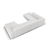 Jennifer 7-Sitzer Panorama-Sofa Links, mit Bezug aus Samt (Bluvel 03) in Silver, 364x262 cm – Bild 4