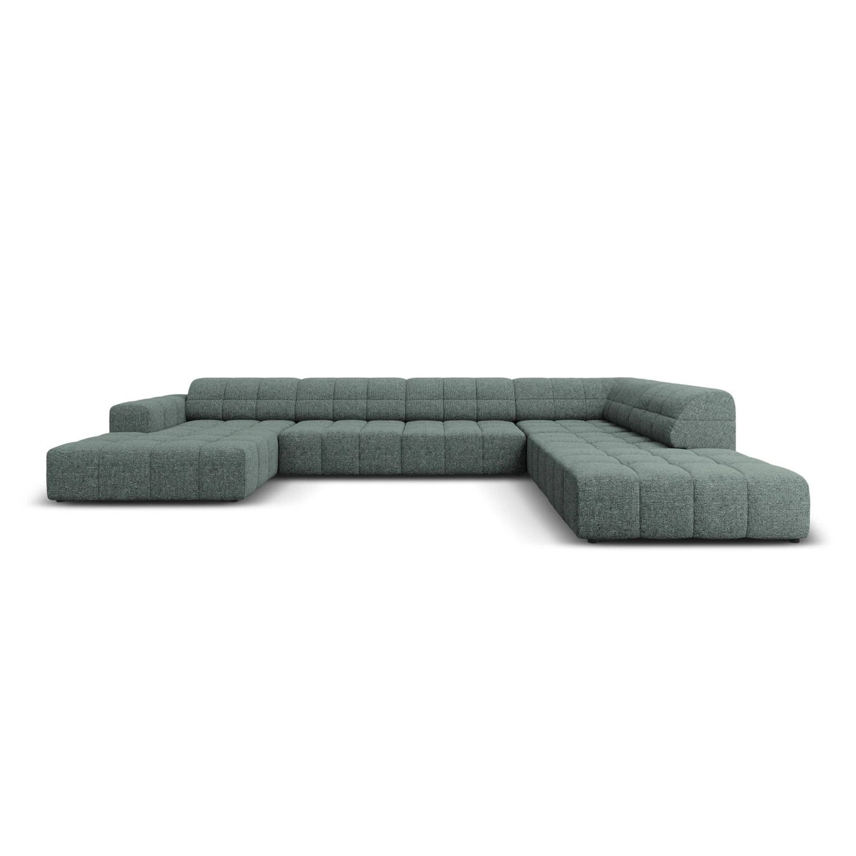 Jennifer 7-Sitzer Panorama-Sofa Rechts, mit Bezug aus Chenille (Haga 78) in Petrol, 364x262 cm – Bild 1