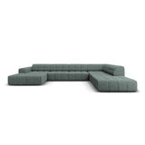 Jennifer 7-Sitzer Panorama-Sofa Rechts, mit Bezug aus Chenille (Haga 78) in Petrol, 364x262 cm – Bild 1