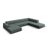 Jennifer 7-Sitzer Panorama-Sofa Rechts, mit Bezug aus Chenille (Haga 78) in Petrol, 364x262 cm – Bild 3