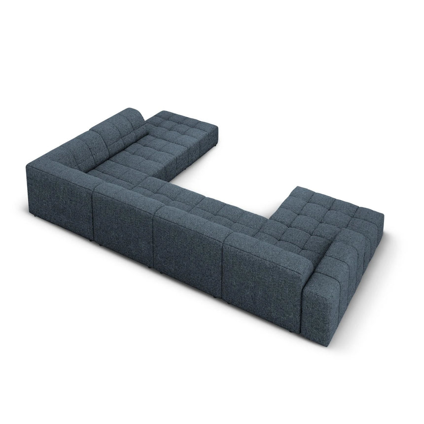 Jennifer 7-Sitzer Panorama-Sofa Rechts, mit Bezug aus Chenille (Haga 86) in Königsblau, 364x262 cm – Bild 4