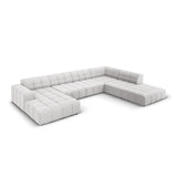 Jennifer 7-Sitzer Panorama-Sofa Rechts, mit Bezug aus Samt (Bluvel 03) in Silver, 364x262 cm – Bild 3