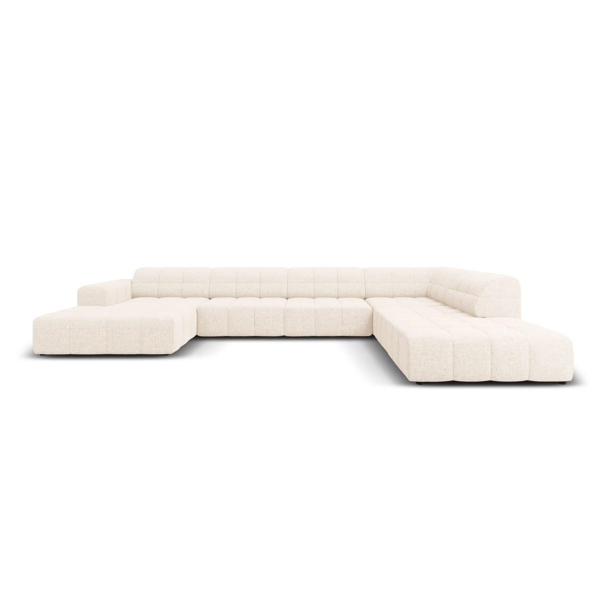 Jennifer 7-Sitzer Panorama-Sofa Rechts, mit Bezug aus Samt oder Chenille, 364x262 cm – Bild 1