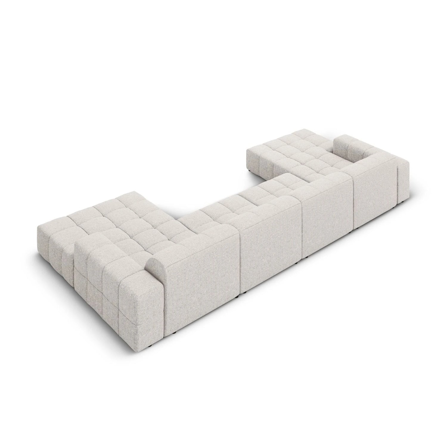 Jennifer Panorama-Sofa symmetrisch mit Bezug aus Chenille (Haga 06) in Hellgrau, 364x166 cm – Bild 4