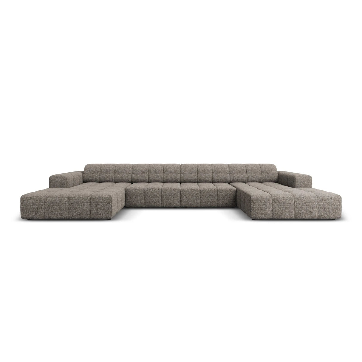 Jennifer Panorama-Sofa symmetrisch mit Bezug aus Chenille (Haga 16) in Grau, 364x166 cm – Bild 1