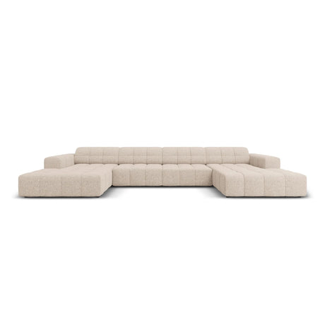 Jennifer Panorama-Sofa symmetrisch mit Bezug aus Chenille (Haga 30) in Beige, 364x166 cm – Bild 1