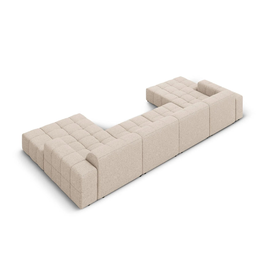 Jennifer Panorama-Sofa symmetrisch mit Bezug aus Chenille (Haga 30) in Beige, 364x166 cm – Bild 4