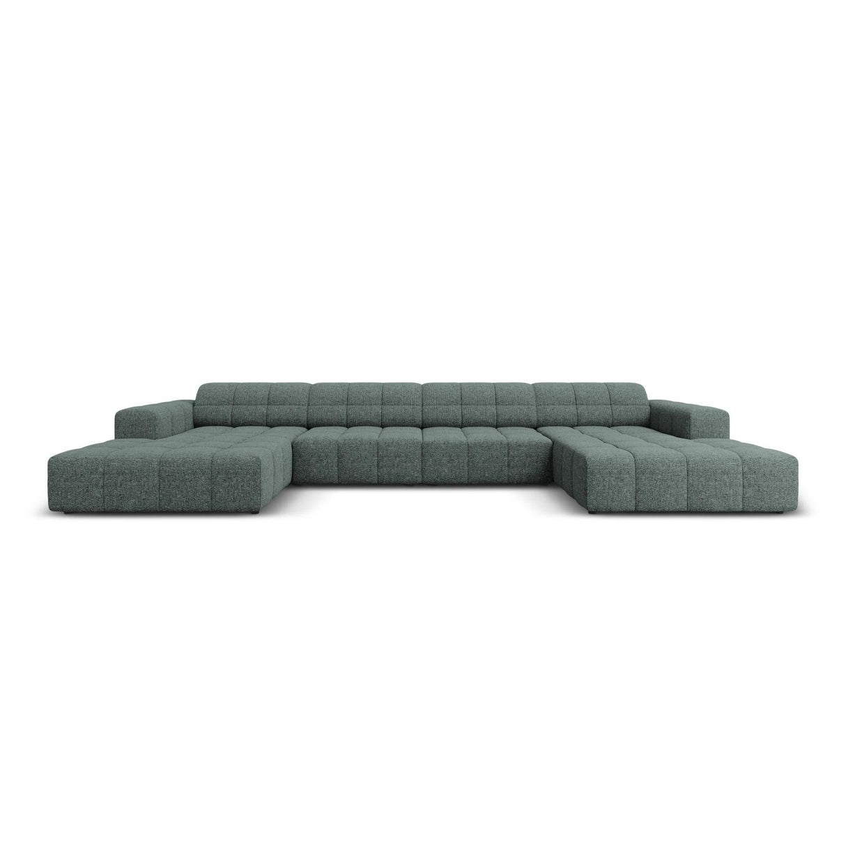 Jennifer Panorama-Sofa symmetrisch mit Bezug aus Chenille (Haga 78) in Petrol, 364x166 cm – Bild 1