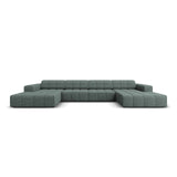 Jennifer Panorama-Sofa symmetrisch mit Bezug aus Chenille (Haga 78) in Petrol, 364x166 cm – Bild 1