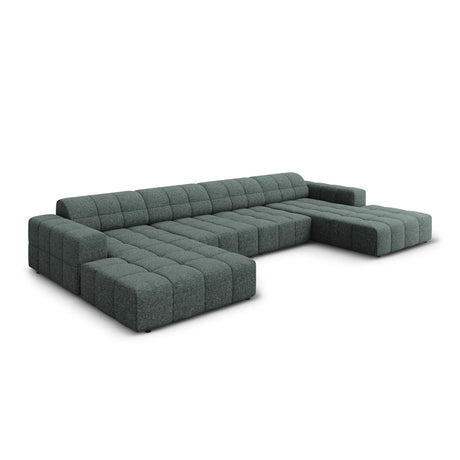 Jennifer Panorama-Sofa symmetrisch mit Bezug aus Chenille (Haga 78) in Petrol, 364x166 cm – Bild 3