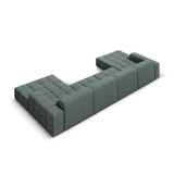 Jennifer Panorama-Sofa symmetrisch mit Bezug aus Chenille (Haga 78) in Petrol, 364x166 cm – Bild 4