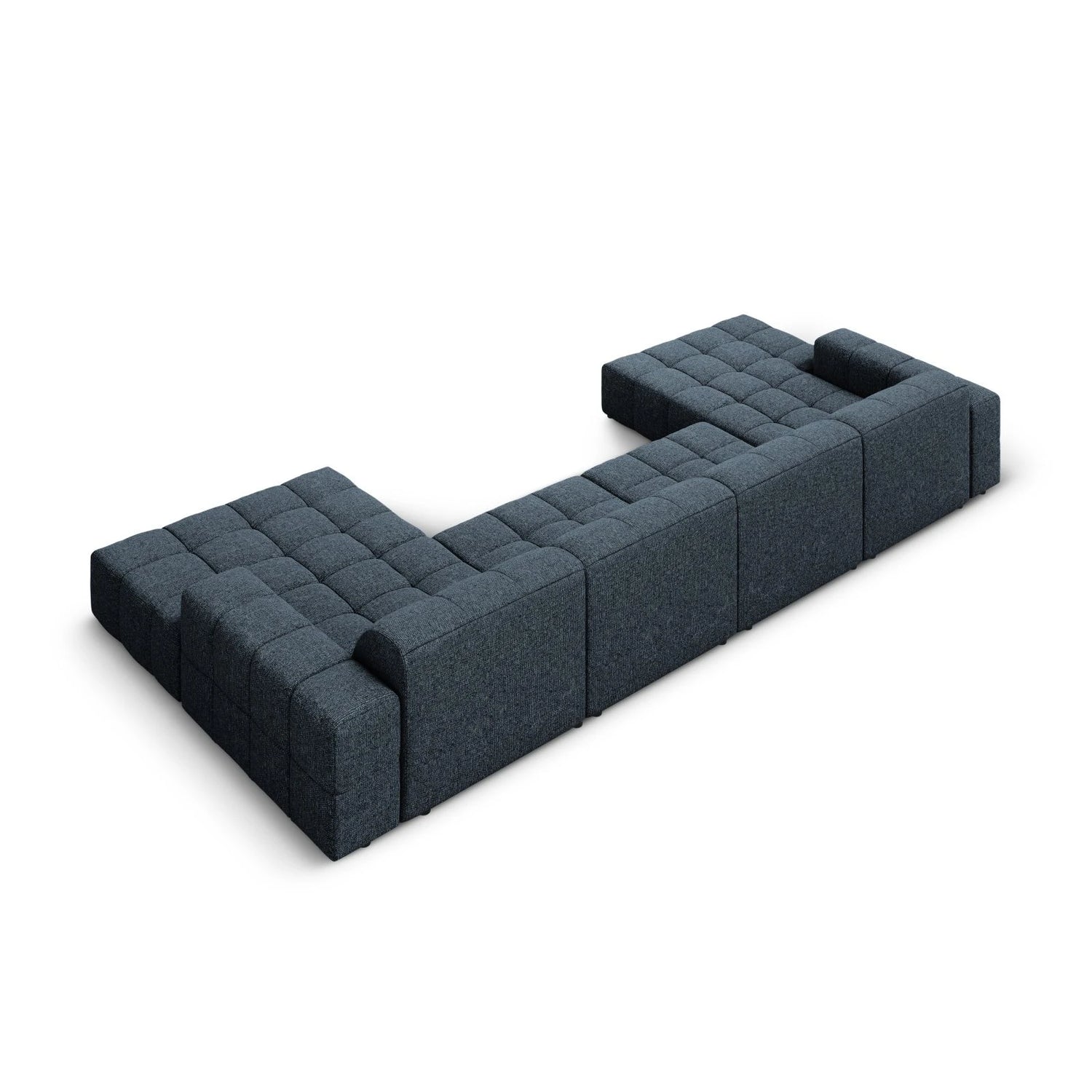 Jennifer Panorama-Sofa symmetrisch mit Bezug aus Chenille (Haga 86) in Königsblau, 364x166 cm – Bild 4