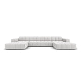 Jennifer Panorama-Sofa symmetrisch mit Bezug aus Samt (Bluvel 03) in Silver, 364x166 cm – Bild 1