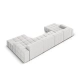 Jennifer Panorama-Sofa symmetrisch mit Bezug aus Samt (Bluvel 03) in Silver, 364x166 cm – Bild 4
