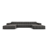 Jennifer Panorama-Sofa symmetrisch mit Bezug aus Samt (Bluvel 14) in Grau, 364x166 cm – Bild 1