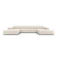 Jennifer Panorama-Sofa symmetrisch mit Bezug aus Samt (Bluvel 22) in Leichtes Beige, 364x166 cm – Bild 1
