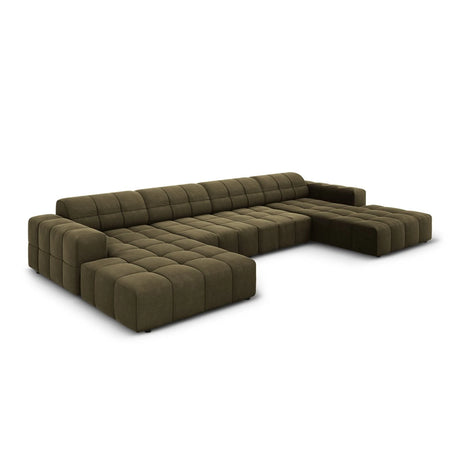 Jennifer Panorama-Sofa symmetrisch mit Bezug aus Samt (Bluvel 77) in Grün, 364x166 cm – Bild 3