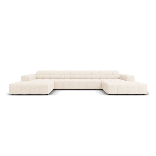Jennifer Panorama-Sofa symmetrisch mit Bezug aus Samt oder Chenille, 364x166 cm – Bild 1