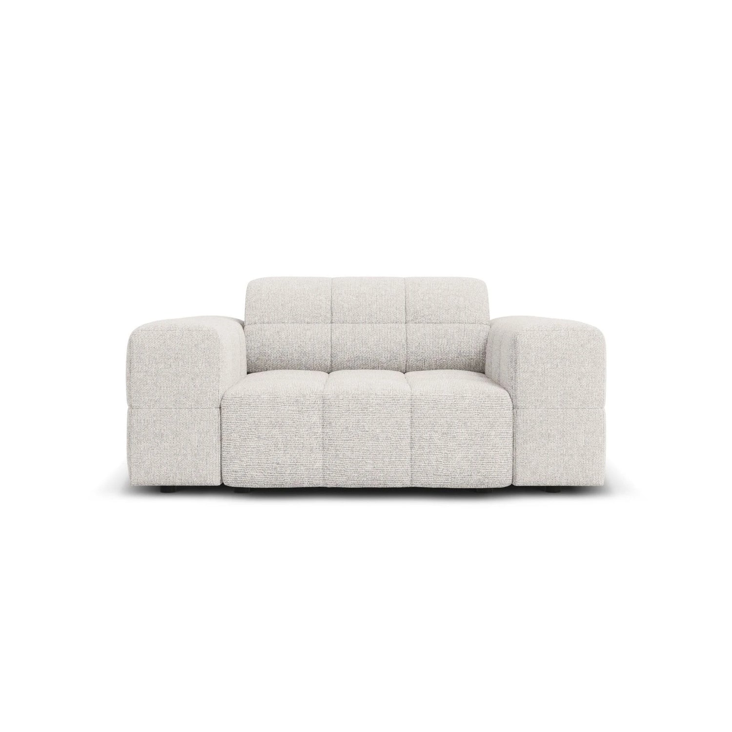 Jennifer Sessel mit Bezug aus Chenille (Haga 06) in Hellgrau, 124x102 cm – Bild 1