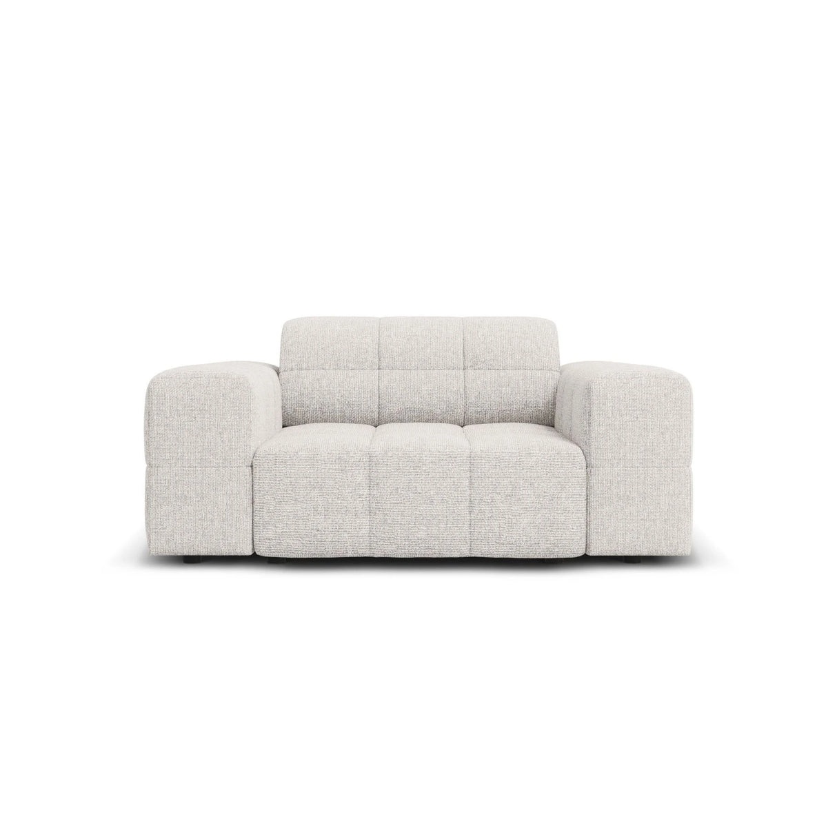 Jennifer Sessel mit Bezug aus Chenille (Haga 06) in Hellgrau, 124x102 cm – Bild 1