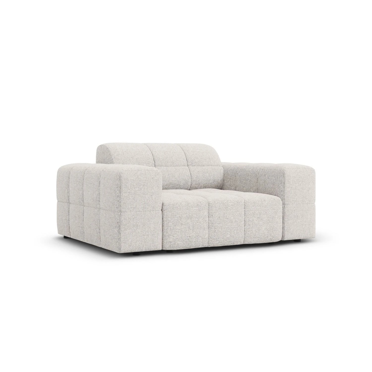 Jennifer Sessel mit Bezug aus Chenille (Haga 06) in Hellgrau, 124x102 cm – Bild 3