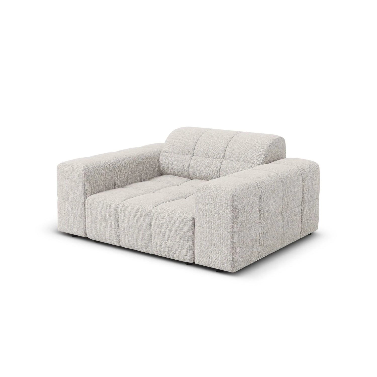 Jennifer Sessel mit Bezug aus Chenille (Haga 06) in Hellgrau, 124x102 cm – Bild 4