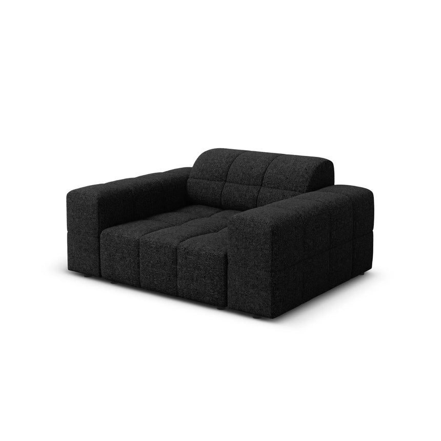 Jennifer Sessel mit Bezug aus Chenille (Haga 19) in Schwarz, 124x102 cm – Bild 4