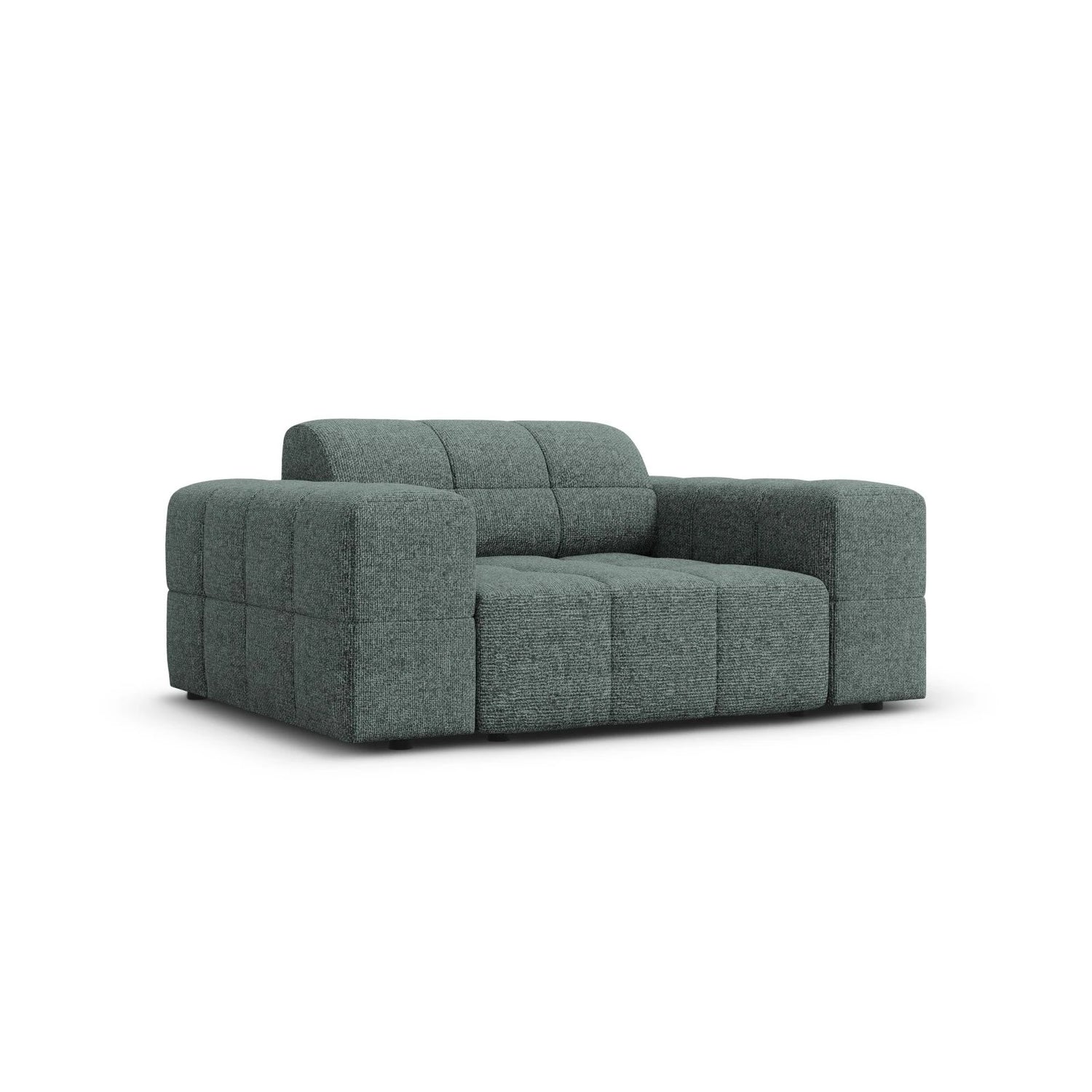 Jennifer Sessel mit Bezug aus Chenille (Haga 78) in Petrol, 124x102 cm – Bild 3
