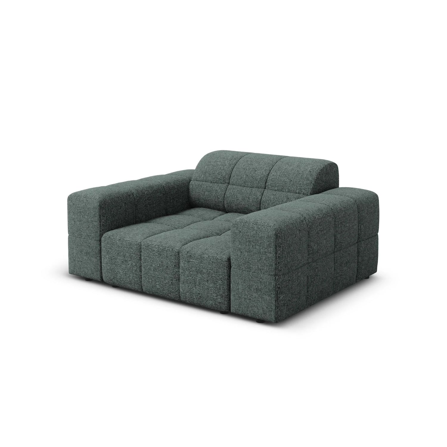 Jennifer Sessel mit Bezug aus Chenille (Haga 78) in Petrol, 124x102 cm – Bild 4
