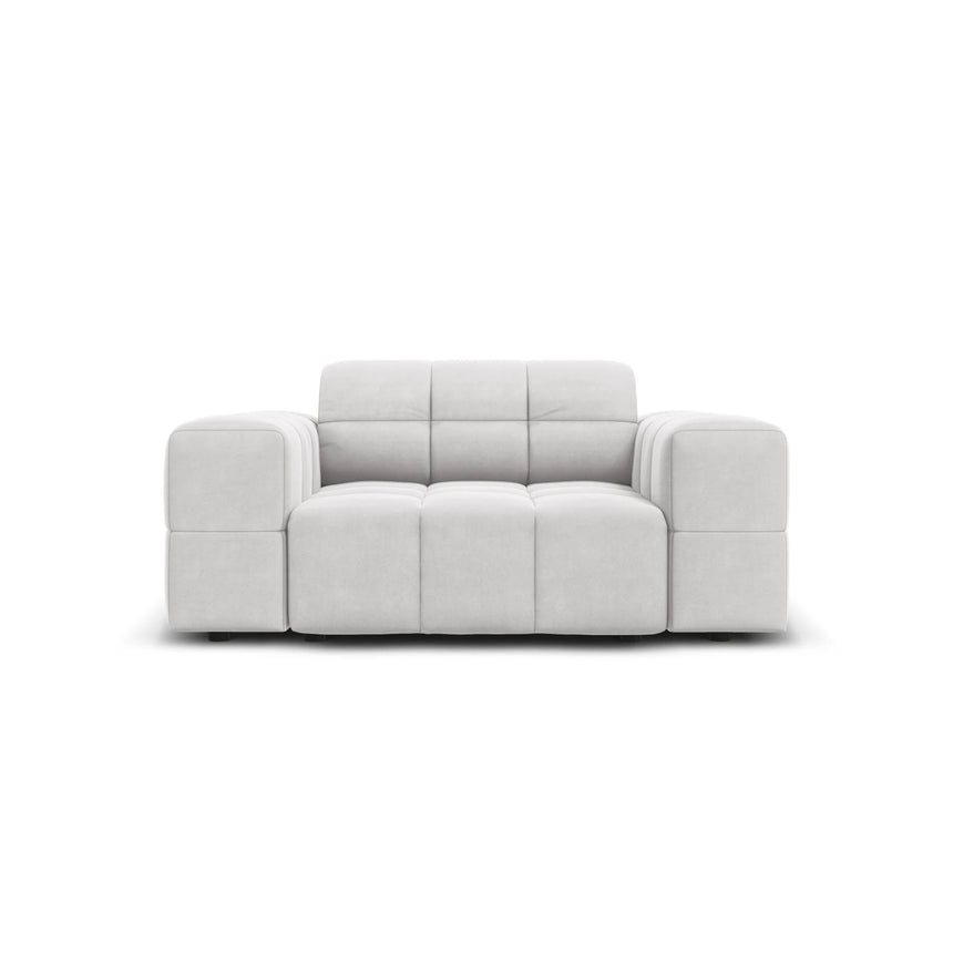 Jennifer Sessel mit Bezug aus Samt (Bluvel 03) in Silver, 124x102 cm – Bild 1