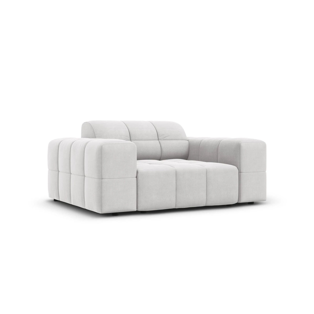 Jennifer Sessel mit Bezug aus Samt (Bluvel 03) in Silver, 124x102 cm – Bild 3