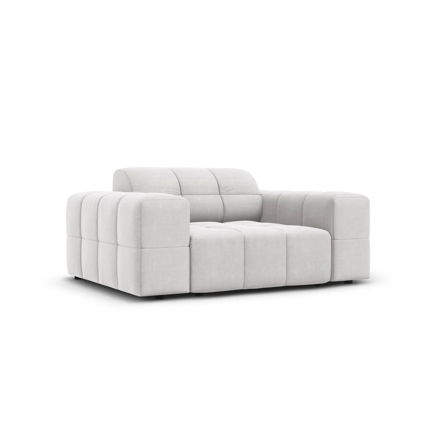 Jennifer Sessel mit Bezug aus Samt (Bluvel 03) in Silver, 124x102 cm – Bild 3
