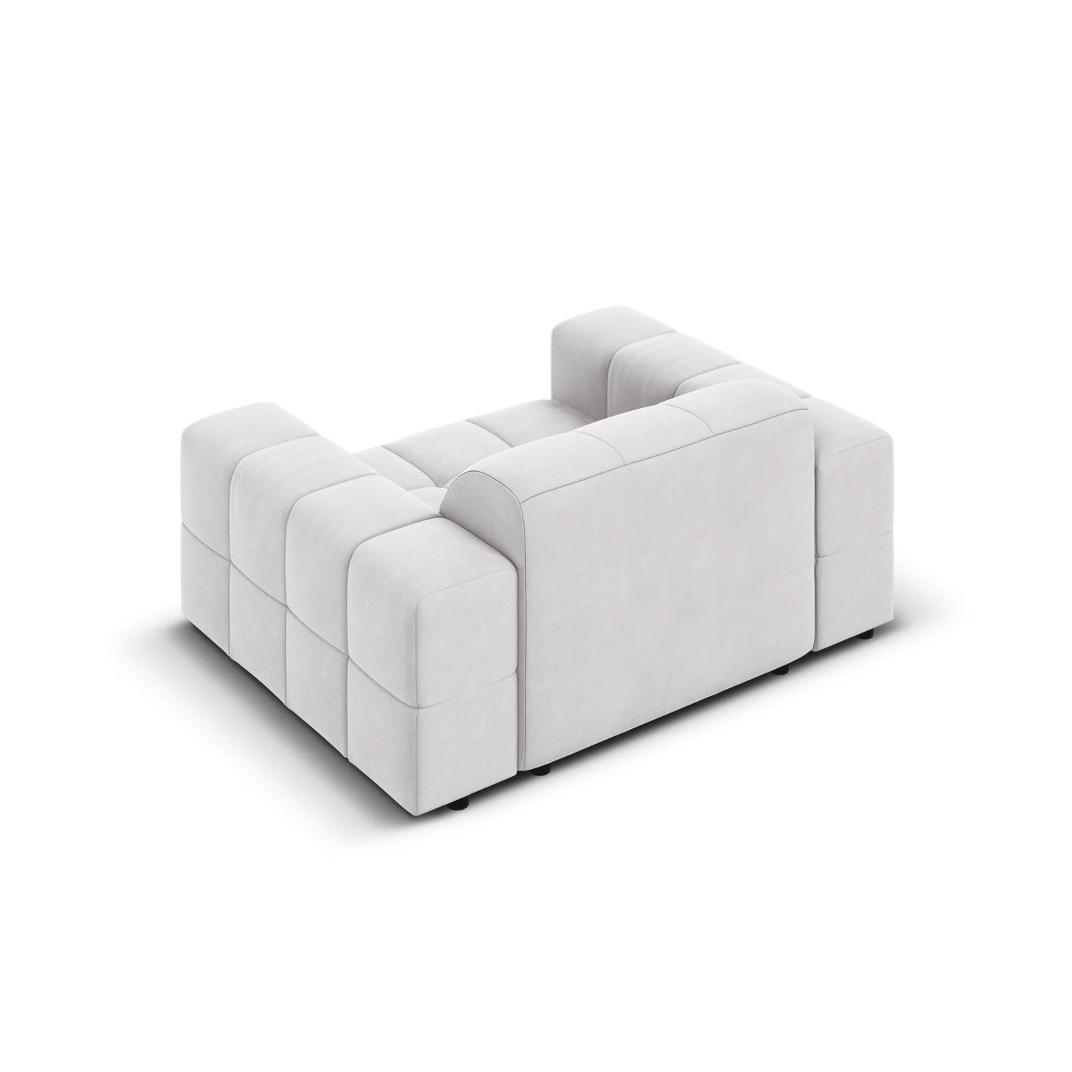 Jennifer Sessel mit Bezug aus Samt (Bluvel 03) in Silver, 124x102 cm – Bild 5