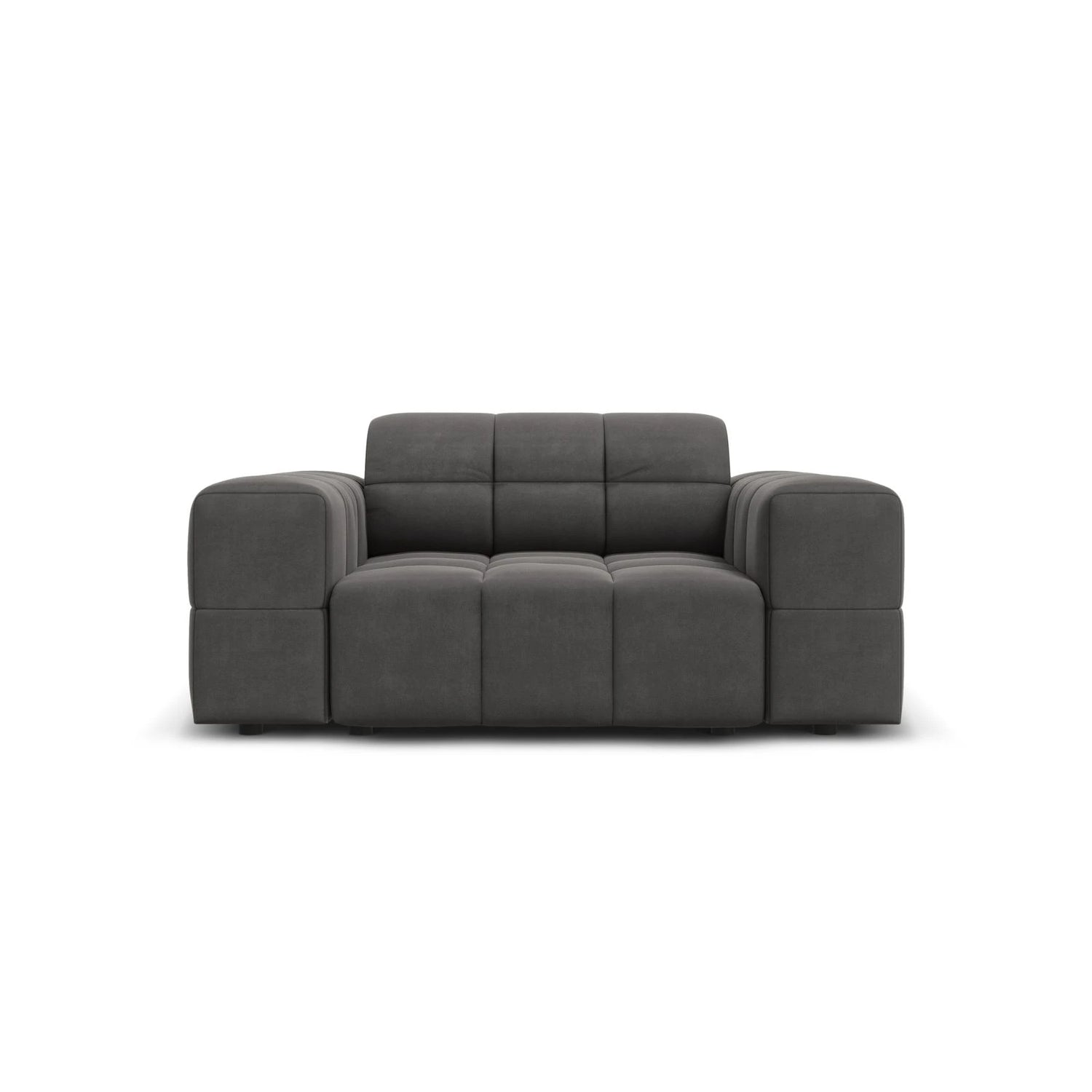 Jennifer Sessel mit Bezug aus Samt (Bluvel 14) in Grau, 124x102 cm – Bild 1
