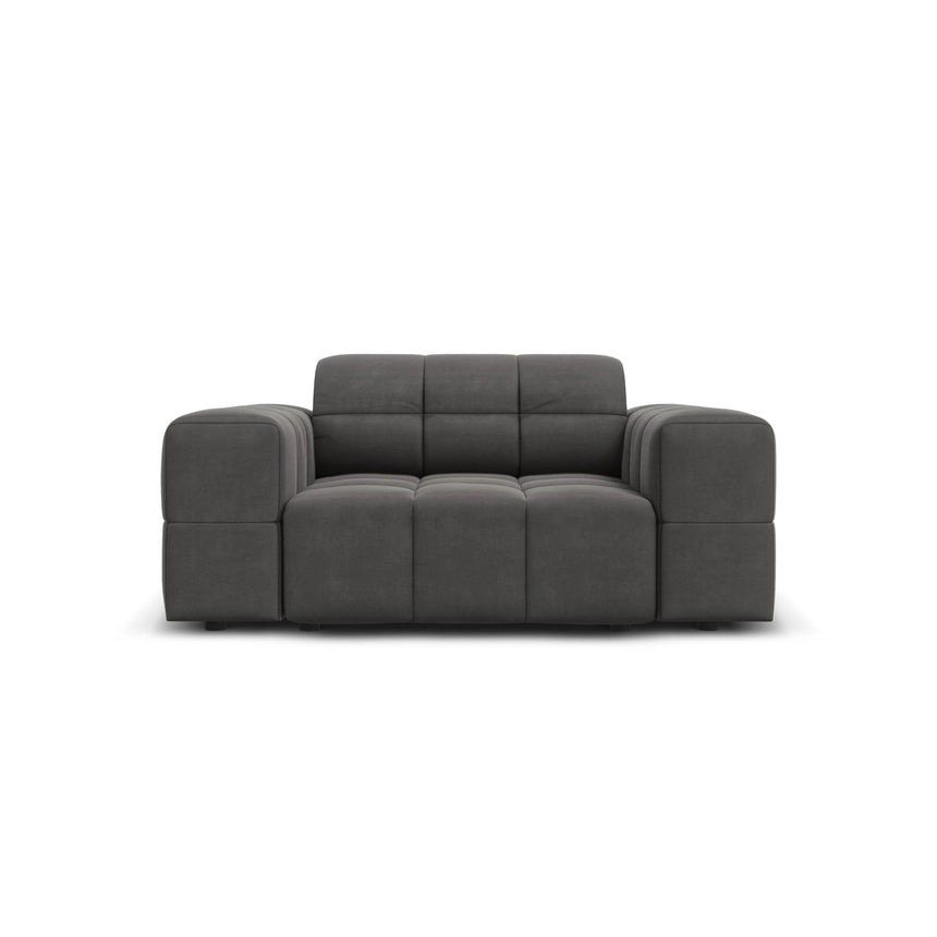 Jennifer Sessel mit Bezug aus Samt (Bluvel 14) in Grau, 124x102 cm – Bild 1