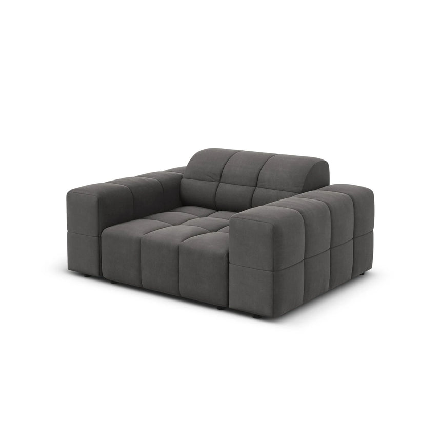 Jennifer Sessel mit Bezug aus Samt (Bluvel 14) in Grau, 124x102 cm – Bild 4