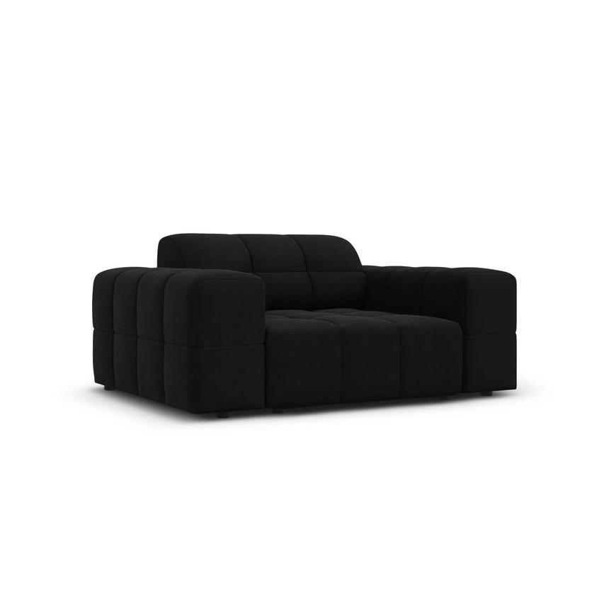 Jennifer Sessel mit Bezug aus Samt (Bluvel 19) in Schwarz, 124x102 cm – Bild 3