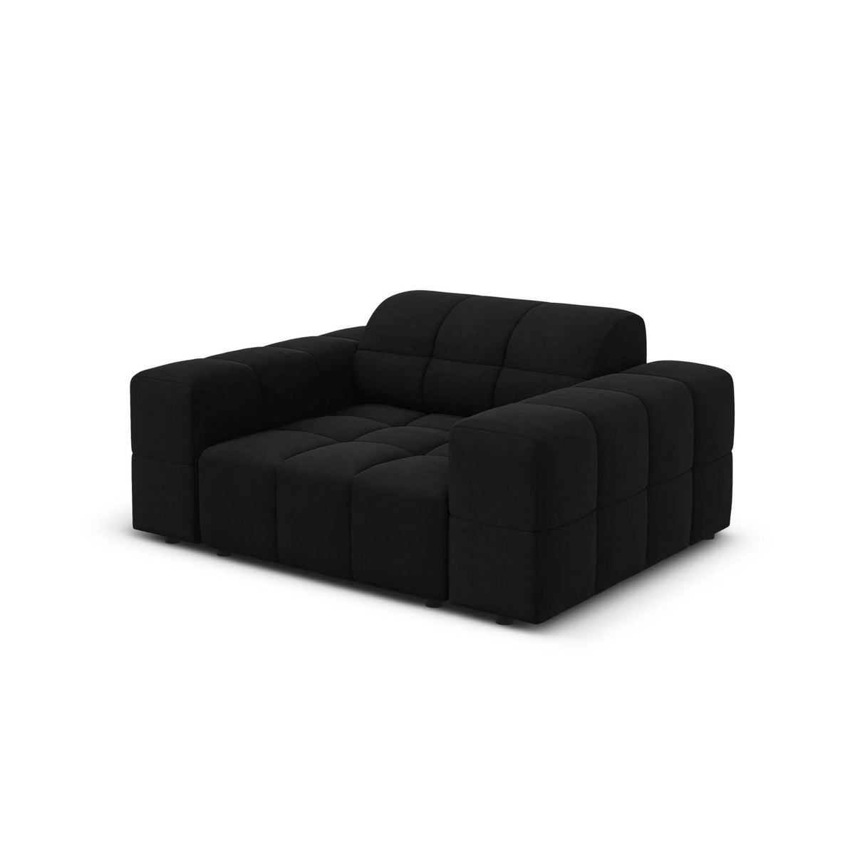 Jennifer Sessel mit Bezug aus Samt (Bluvel 19) in Schwarz, 124x102 cm – Bild 4