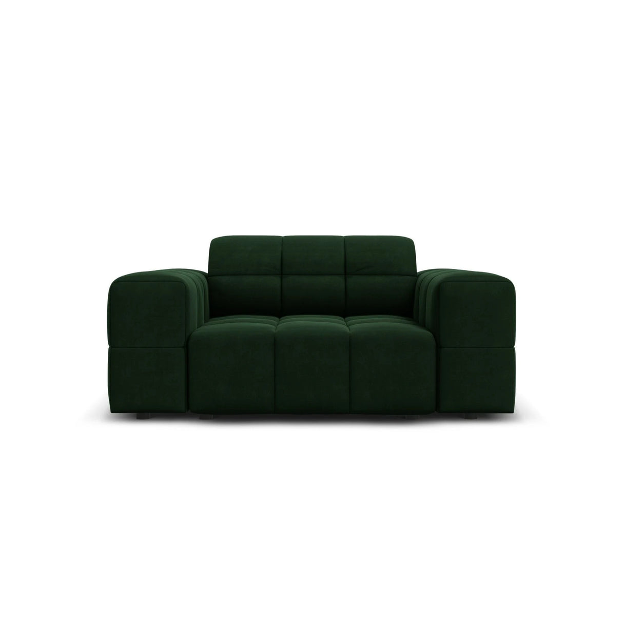 Jennifer Sessel mit Bezug aus Samt (Bluvel 78) in Flaschengrün, 124x102 cm – Bild 1