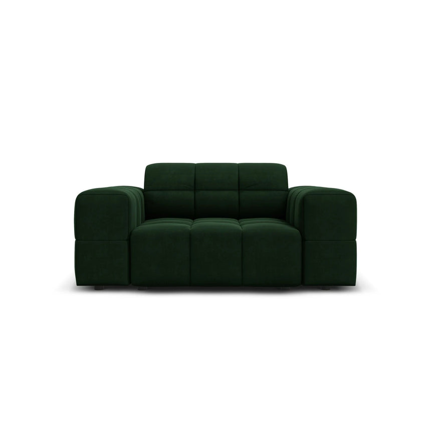 Jennifer Sessel mit Bezug aus Samt (Bluvel 78) in Flaschengrün, 124x102 cm – Bild 1