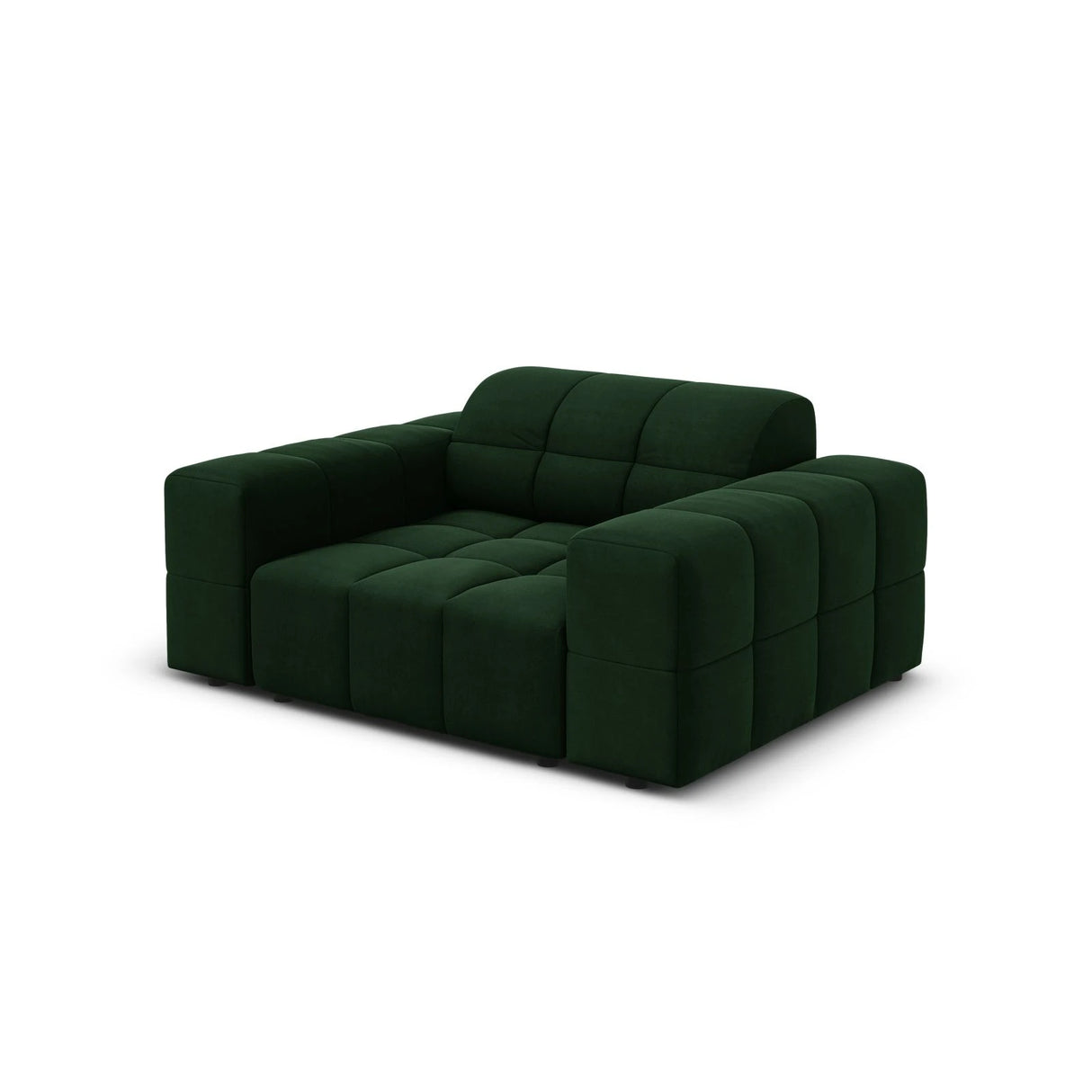 Jennifer Sessel mit Bezug aus Samt (Bluvel 78) in Flaschengrün, 124x102 cm – Bild 4