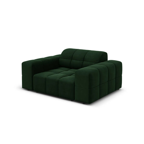 Jennifer Sessel mit Bezug aus Samt (Bluvel 78) in Flaschengrün, 124x102 cm – Bild 4