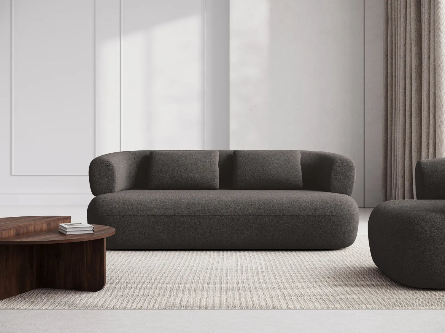 Jenny 2-Sitzer Sofa mit Bezug aus Boucle (NoN92) in Grau, 178x90 cm – Bild 2