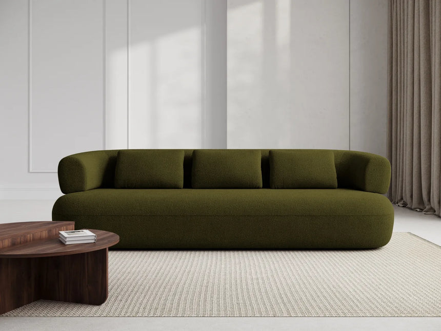 Jenny 4-Sitzer Sofa mit Bezug aus Boucle (ASCOLIGRE) in Grün, 226x90 cm – Bild 2