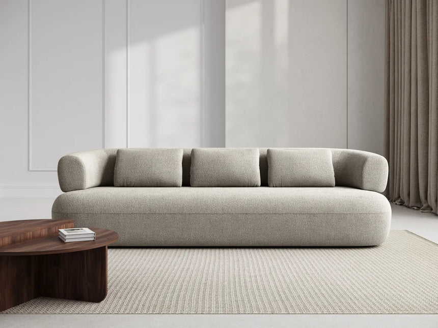 Jenny 4-Sitzer Sofa mit Bezug aus Boucle (ASCTOFE) in Hellgrau, 226x90 cm – Bild 2