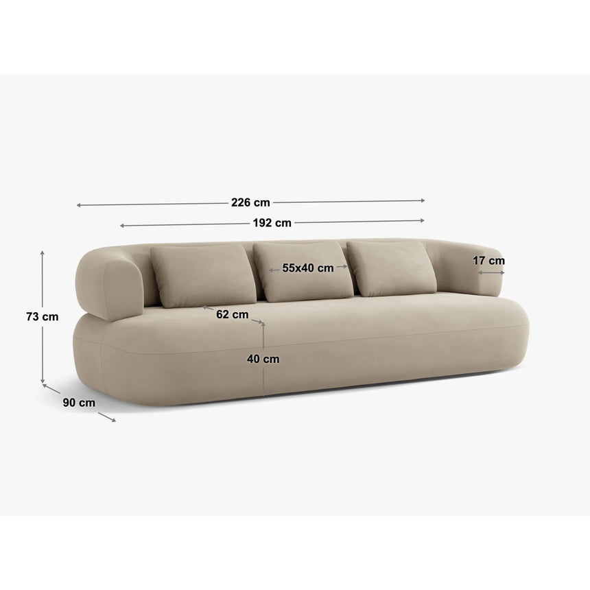Jenny 4-Sitzer Sofa mit Bezug aus Chenille (PeHa72) in Hellblau, 226x90 cm – Bild 2