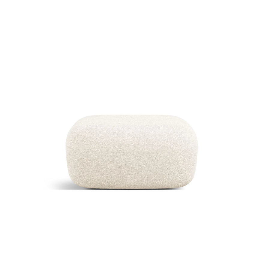 Jenny Pouf mit Bezug aus Boucle (AscNATA) in Beige, 90x88 cm – Bild 1